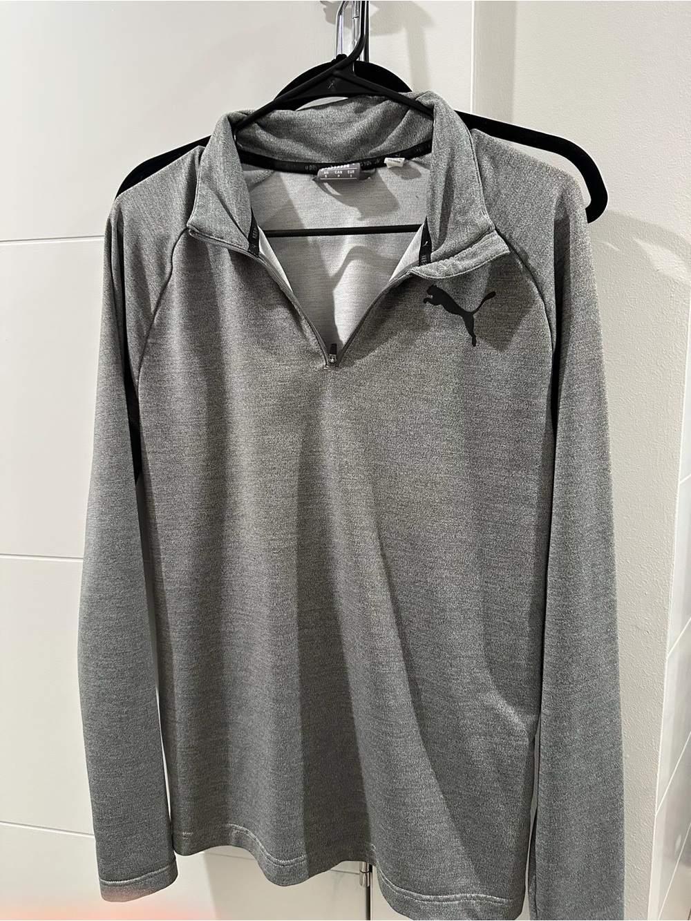 Puma Light Gray Crewneck Pullover with Logo Tag